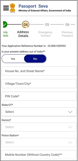 Fill Address Details