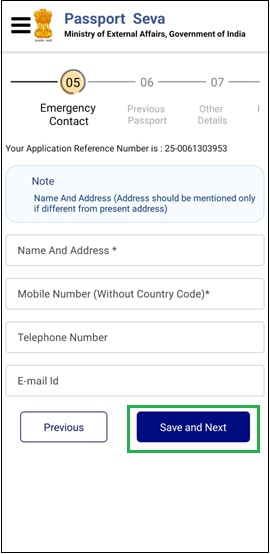 Fill Emergency Contact