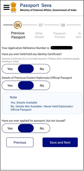 Previous passport for Tibetan