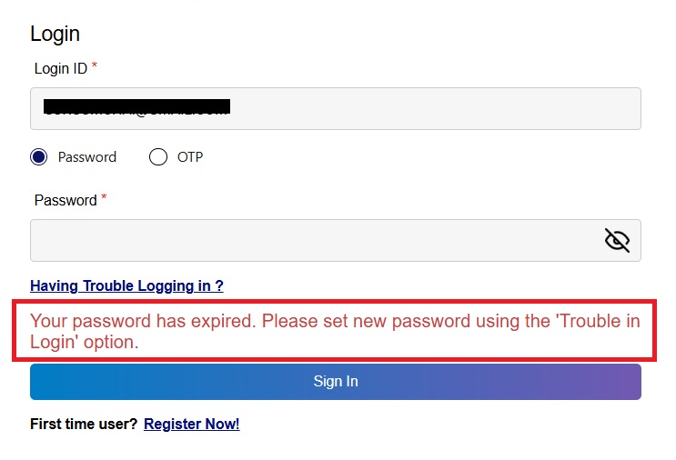 expired password